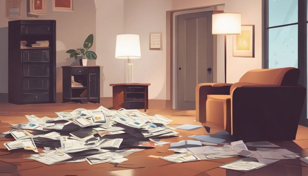 Een bescheiden woonkamer met financiële onzekerheid tijdens lockdown.