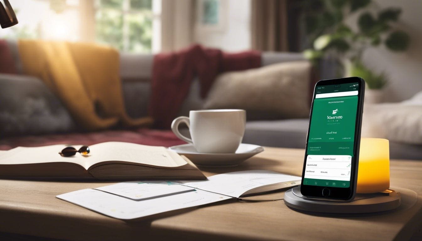 Een gezellig huis met ABN AMRO app, financiële organisatie en comfort. Een gezellig huis met ABN AMRO app, financiële organisatie en comfort.