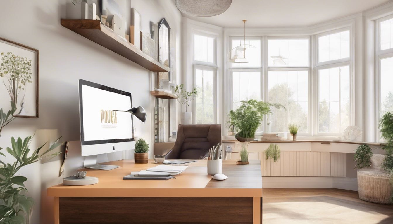 Een huishoudbudgetplanner in een huiselijke kantooromgeving in platte ontwerpstijl. Een huishoudbudgetplanner in een huiselijke kantooromgeving in platte ontwerpstijl.