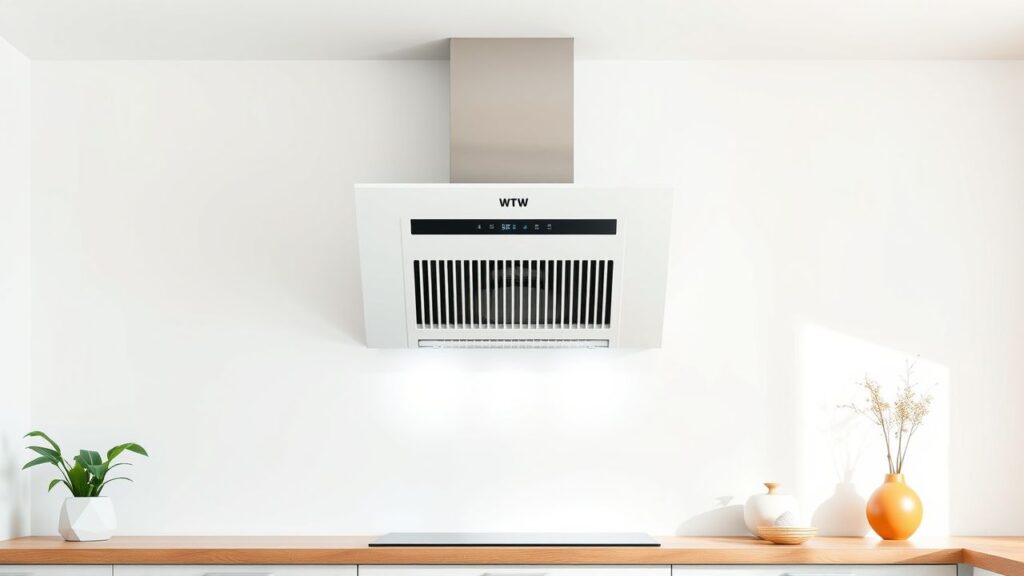 Een moderne WTW-ventilatie-eenheid voor een efficiënte luchtverversing in huis.