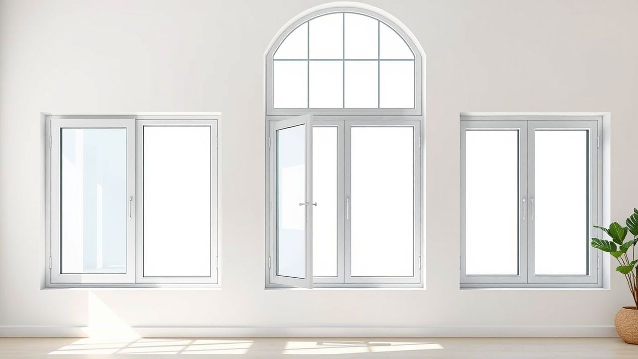 Energiezuinige ramen met HR++ glas in een moderne woonkamer. Energiezuinige ramen met HR++ glas in een moderne woonkamer.