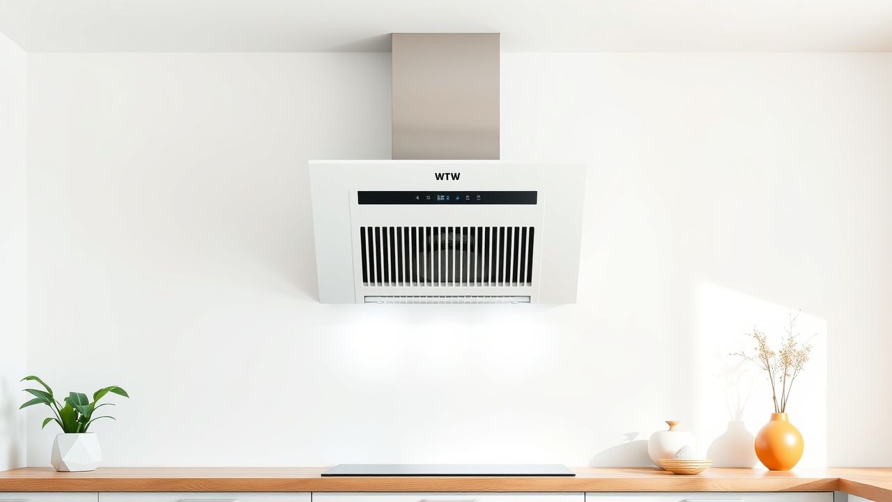Een moderne WTW-ventilatie-eenheid voor een efficiënte luchtverversing in huis. Een moderne WTW-ventilatie-eenheid voor een efficiënte luchtverversing in huis.